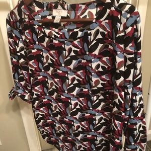 Loft petite small multicolor blouse